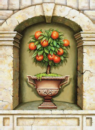 Orange Topiary Arch by Judy Gibson Pricing Limited Edition Print image