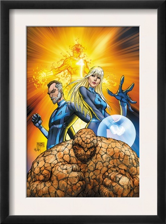 Fantastic Four #553 Cover: Thing, Mr. Fantastic, Invisible Woman And Human Torch Crouching by Michael Turner Pricing Limited Edition Print image