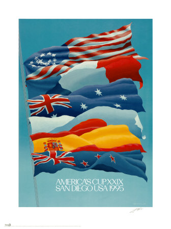 Flags (America's Cup '95) Signed by Keith Reynolds Pricing Limited Edition Print image