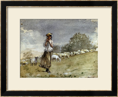 Tending Sheep, Houghton Farm by Winslow Homer Pricing Limited Edition Print image