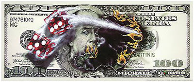 $100 Bill With Dice by Michael Godard Pricing Limited Edition Print image