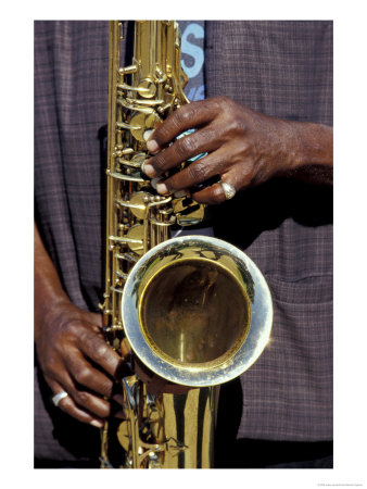 Musicians Hands Playing Saxaphone, New Orleans, Louisiana, Usa by Adam Jones Pricing Limited Edition Print image