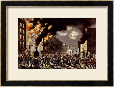 The Life Of A Fireman, The New Era. Steam And Muscle, 1861 by Currier & Ives Pricing Limited Edition Print image