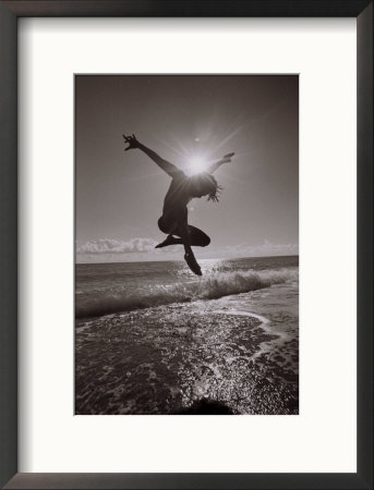 Silhouette Of Dancer Jumping Over Atlantic Ocean by Robin Hill Pricing Limited Edition Print image