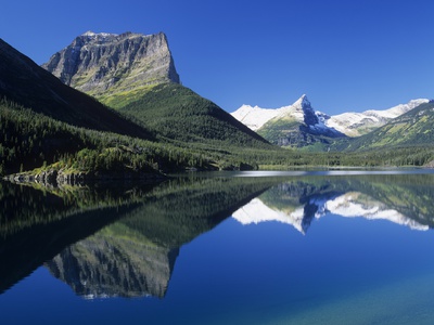 The Rocky Mountains Reflected On Saint Mary Lake, Glacier National Park, Montana, Usa. by Adam Jones Pricing Limited Edition Print image