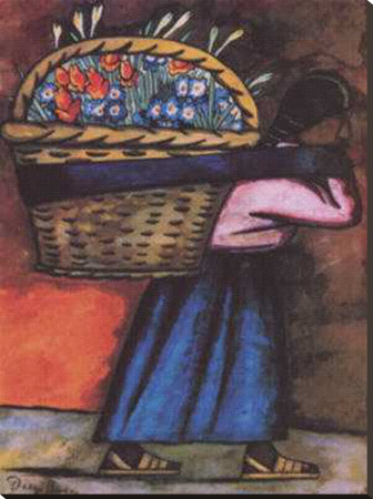 Flower Vendor With Basket by Diego Rivera Pricing Limited Edition Print image