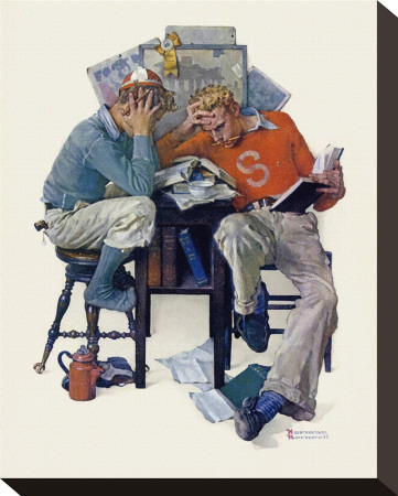Cramming by Norman Rockwell Pricing Limited Edition Print image
