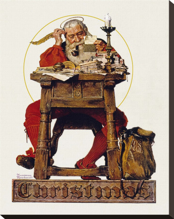 Santa At His Desk by Norman Rockwell Pricing Limited Edition Print image