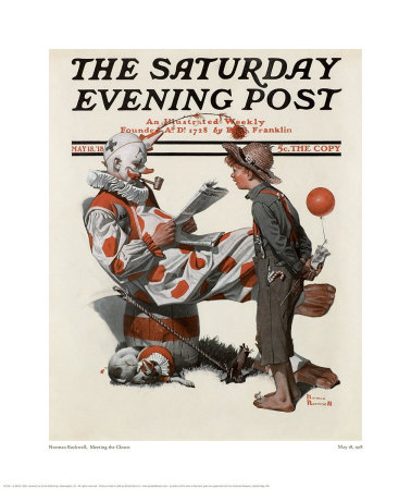 Meeting The Clown by Norman Rockwell Pricing Limited Edition Print image