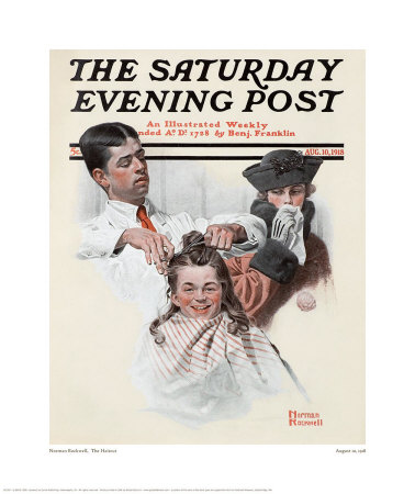 The Haircut by Norman Rockwell Pricing Limited Edition Print image