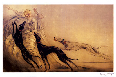 La Femme And Les Chiens by Louis Icart Pricing Limited Edition Print image