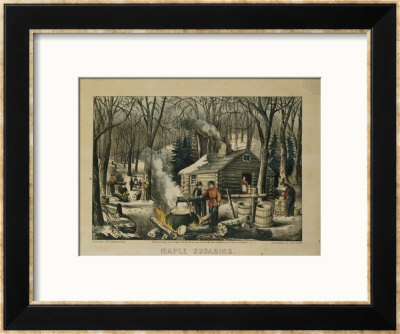 Maple Sugaring, Early Spring In The Northern Woods, 1872 by Currier & Ives Pricing Limited Edition Print image