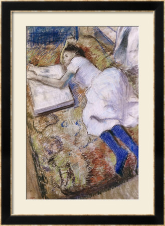 A Young Girl Stretched Out And Looking At An Album by Edgar Degas Pricing Limited Edition Print image