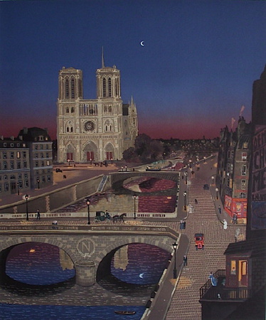 Façade De Notre Dame La Nuit by Michel Delacroix Pricing Limited Edition Print image