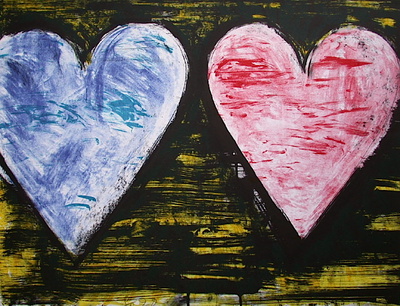 Two Hearts by Jim Dine Pricing Limited Edition Print image