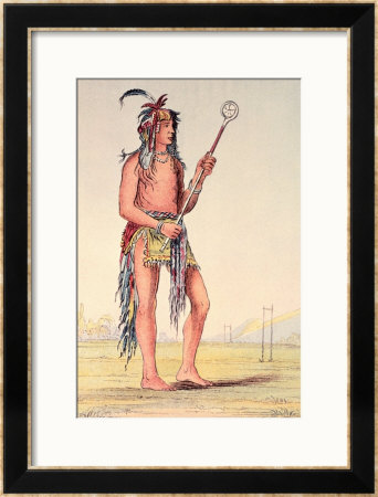 Sioux Ball Player Ah-No-Je-Nange, He Who Stands On Both Sides, 19Th Century by George Catlin Pricing Limited Edition Print image