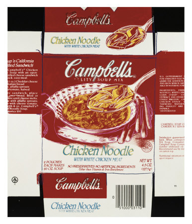 Campbell's Soup, C.1985 (Chicken Soup Flat Label) by Andy Warhol Pricing Limited Edition Print image