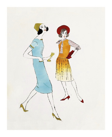 Two Female Fashion Figures, C.1960 by Andy Warhol Pricing Limited Edition Print image