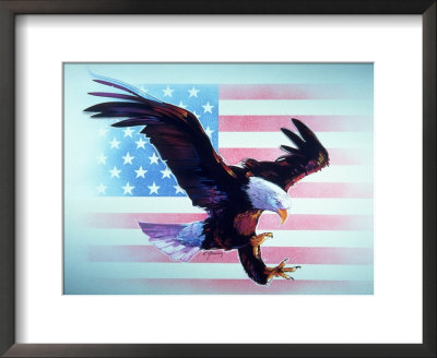 Eagle And Us Flag by Ken Graning Pricing Limited Edition Print image