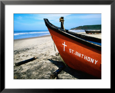 Fishing Boats On Beach, Arambol, India by Michael Taylor Pricing Limited Edition Print image