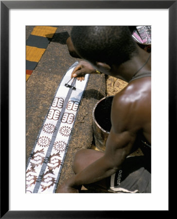 Printing Kente Cloth, Kumasi, Capital Of The Ashanti Kingdom, Ghana, West Africa, Africa by David Poole Pricing Limited Edition Print image