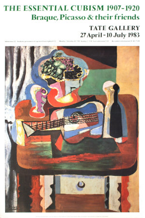 Guitar, Bottle, And Glass On Table by Pablo Picasso Pricing Limited Edition Print image