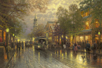 Evening On The Avenue (Charleston, Broad Street) - Ap by Thomas Kinkade Pricing Limited Edition Print image