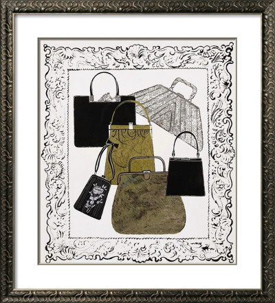 Six Handbags In A Frame, C.1958 by Andy Warhol Pricing Limited Edition Print image