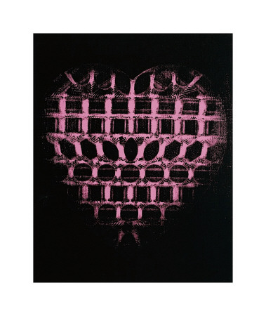 Heart, C.1979-84 (Pink, Patterned On Black) by Andy Warhol Pricing Limited Edition Print image