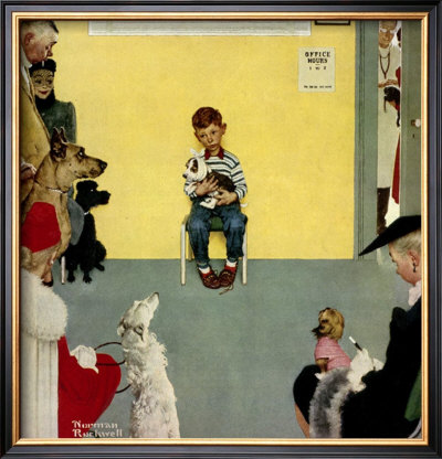 Waiting For The Vet by Norman Rockwell Pricing Limited Edition Print image