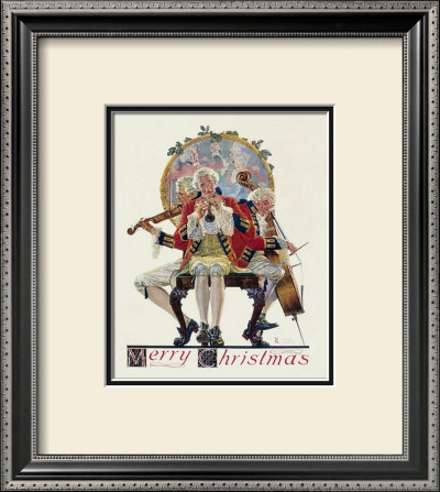 Merrie Christmas, Three Musicians by Norman Rockwell Pricing Limited Edition Print image