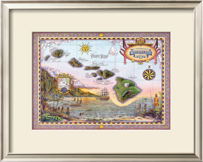 Map Of Old Hawaii by Steve Strickland Pricing Limited Edition Print image