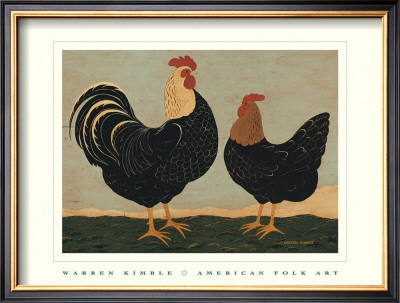Double Roosters by Warren Kimble Pricing Limited Edition Print image