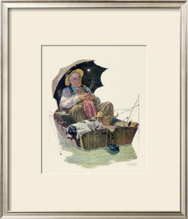 Gone Fishing by Norman Rockwell Pricing Limited Edition Print image