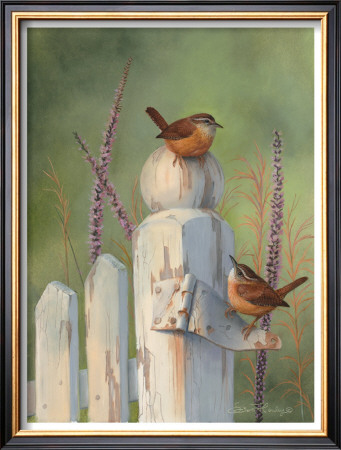 Wrens On Fence Post by Bob Henley Pricing Limited Edition Print image