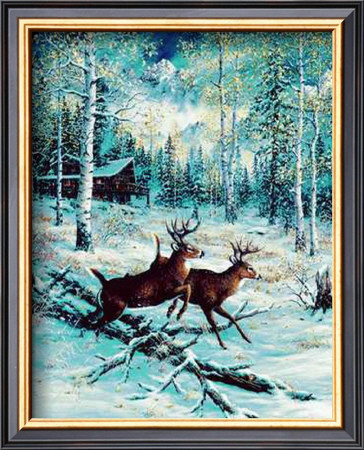 Deer, Winter by Jeff Tift Pricing Limited Edition Print image
