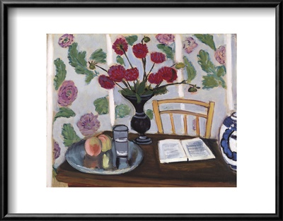 Still Life, Bouquet Of Dahlias And White Book, 1923 by Henri Matisse Pricing Limited Edition Print image