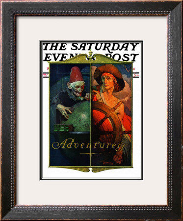 Adventurers Saturday Evening Post Cover, April 14,1928 by Norman Rockwell Pricing Limited Edition Print image