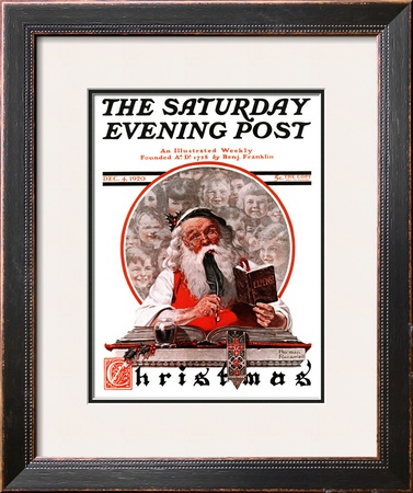 Santa's Expenses Saturday Evening Post Cover, December 4,1920 by Norman Rockwell Pricing Limited Edition Print image