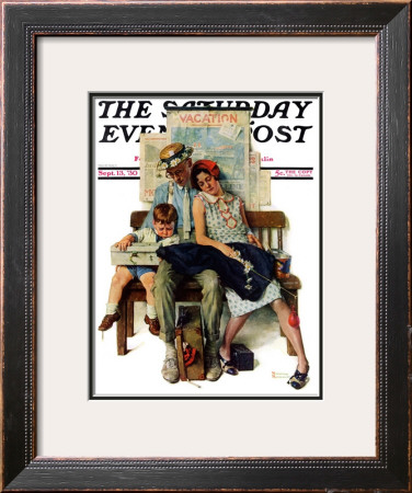 Home From Vacation Saturday Evening Post Cover, September 13,1930 by Norman Rockwell Pricing Limited Edition Print image