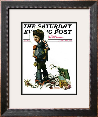 Back To School Or Vacation's End Saturday Evening Post Cover, January 8,1927 by Norman Rockwell Pricing Limited Edition Print image