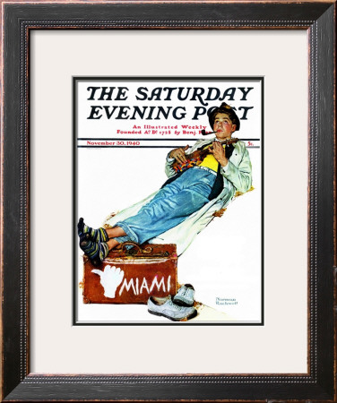 Hitchhiker To Miami Saturday Evening Post Cover, November 30,1940 by Norman Rockwell Pricing Limited Edition Print image