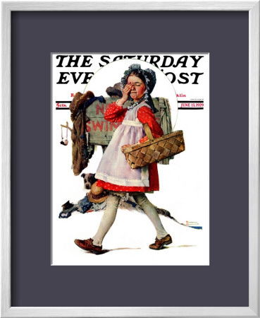 No Peeking Saturday Evening Post Cover, June 15,1929 by Norman Rockwell Pricing Limited Edition Print image