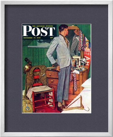 Imperfect Fit Saturday Evening Post Cover, December 15,1945 by Norman Rockwell Pricing Limited Edition Print image
