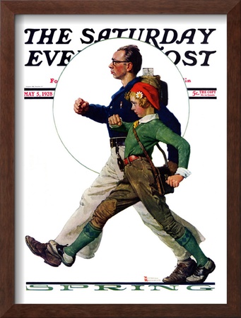 Hikers Saturday Evening Post Cover, May 5,1928 by Norman Rockwell Pricing Limited Edition Print image