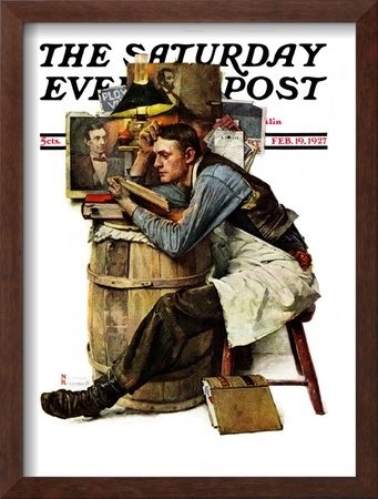 Law Student Saturday Evening Post Cover, February 19,1927 by Norman Rockwell Pricing Limited Edition Print image