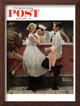 After The Prom Saturday Evening Post Cover, May 25,1957 by Norman Rockwell Pricing Limited Edition Print image