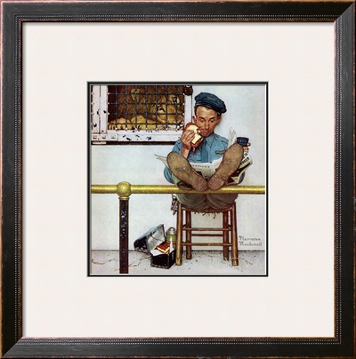 Lion And His Keeper, January 9,1954 by Norman Rockwell Pricing Limited Edition Print image