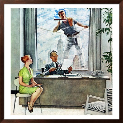 Window Washer, September 17,1960 by Norman Rockwell Pricing Limited Edition Print image