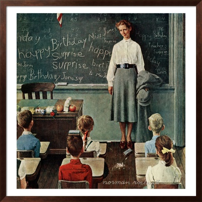 Happy Birthday, Miss Jones, March 17,1956 by Norman Rockwell Pricing Limited Edition Print image